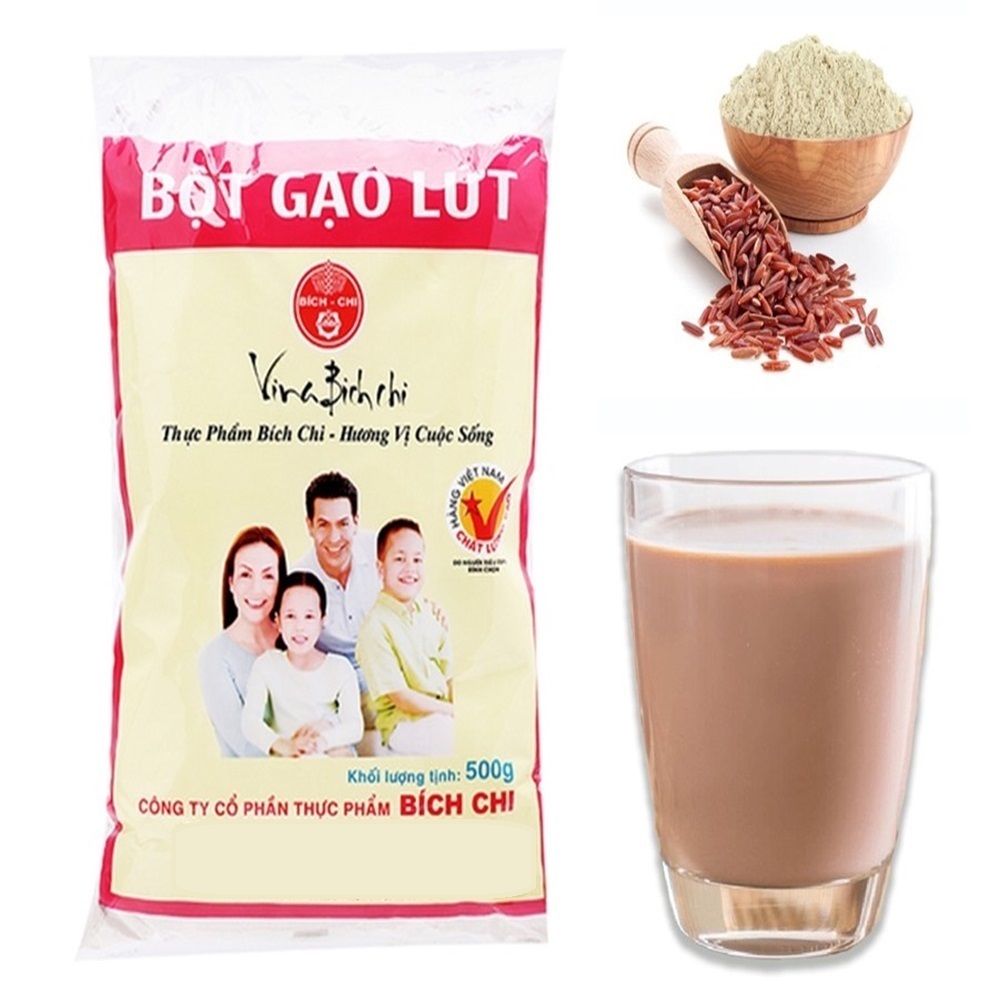 GÓI 500g -- BỘT GẠO LỨT NGUYÊN CHẤT BÍCH CHI Original Unpolished Rice