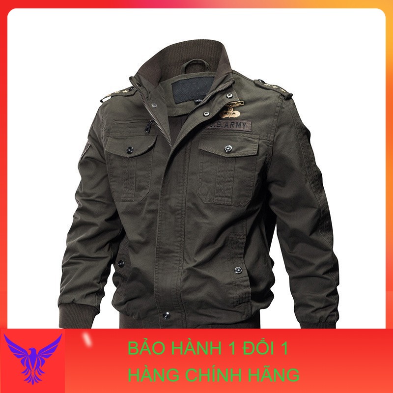 Áo khoác lính US ARMY - Áo khoác kaki nam 2 lớp dày dặn,không phai màu