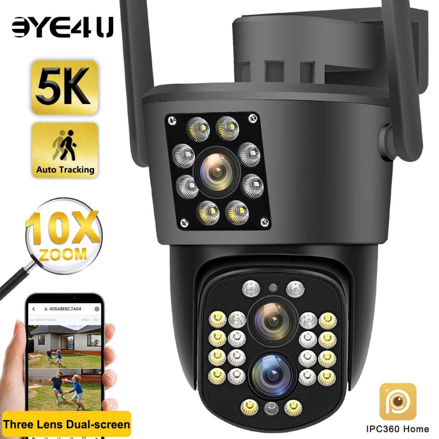 Camera Quan Sát Wifi 4K Camera Yoosee 2 Mắt 5MP 5K Wifi IP 01 Camera Cố Định 01 Camera Xoay 360 Độ Độ Phân Giải Siêu Nét 5.0 Megapixel Xem Đêm Có Màu Đàm Thoại 2 Chiều Phát Hiện Cảnh Báo Chống Trộm