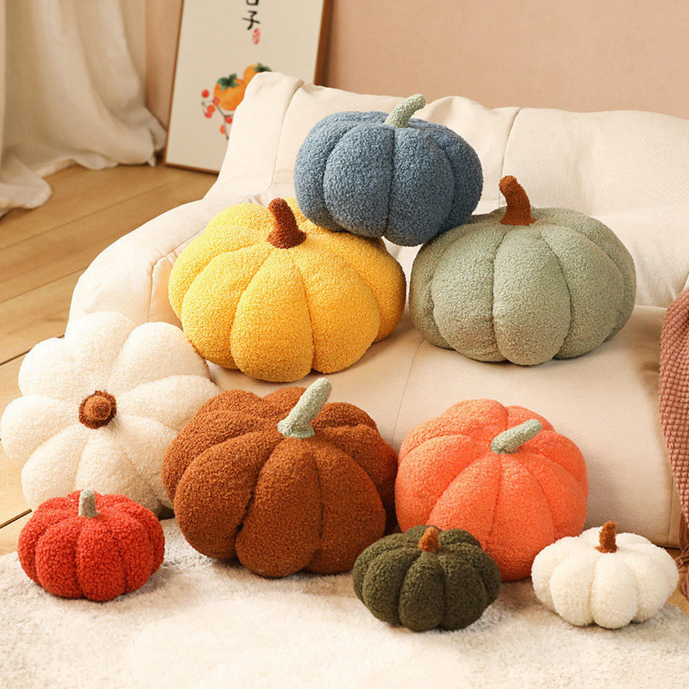 Spooky Plush Toy Pumpkin-shaped Plush Toy Home Decor Pumpkin Doll Cloth Doll Halloween Decoration Halloween-themed Throw Pillow