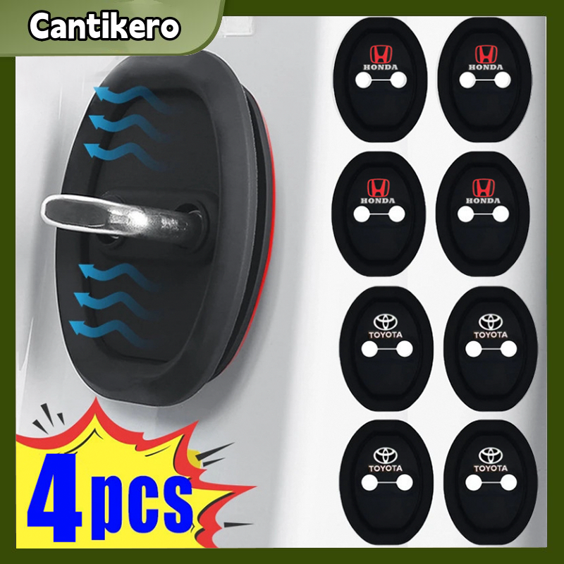 4Pcs Universal Car Door Lock Protective Cover Anti-Shock Rubber Pad Door Lock for Black Toyota Honda Mitsubishi Suzuki Daihatsu Harga 28,888 rupiah*Gratis Ongkir