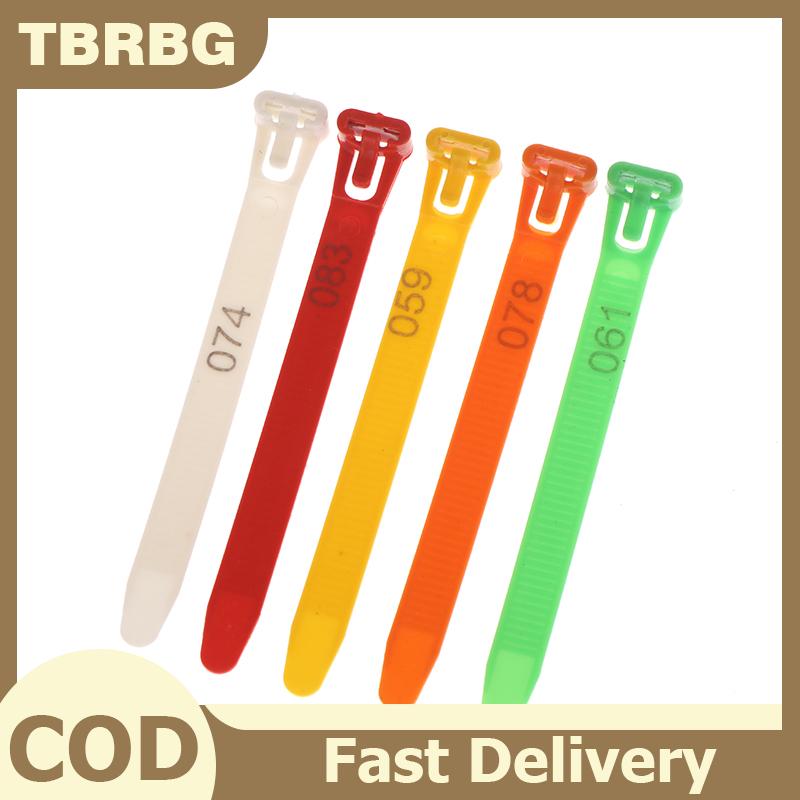 TBRBG 50 100Pcs Có thể điều chỉnh gà chân Nhẫn 5 màu Gà Gia cầm tái sử dụng linh hoạt có thể thu vào chân dây đai gia cầm đánh dấu thẻ
