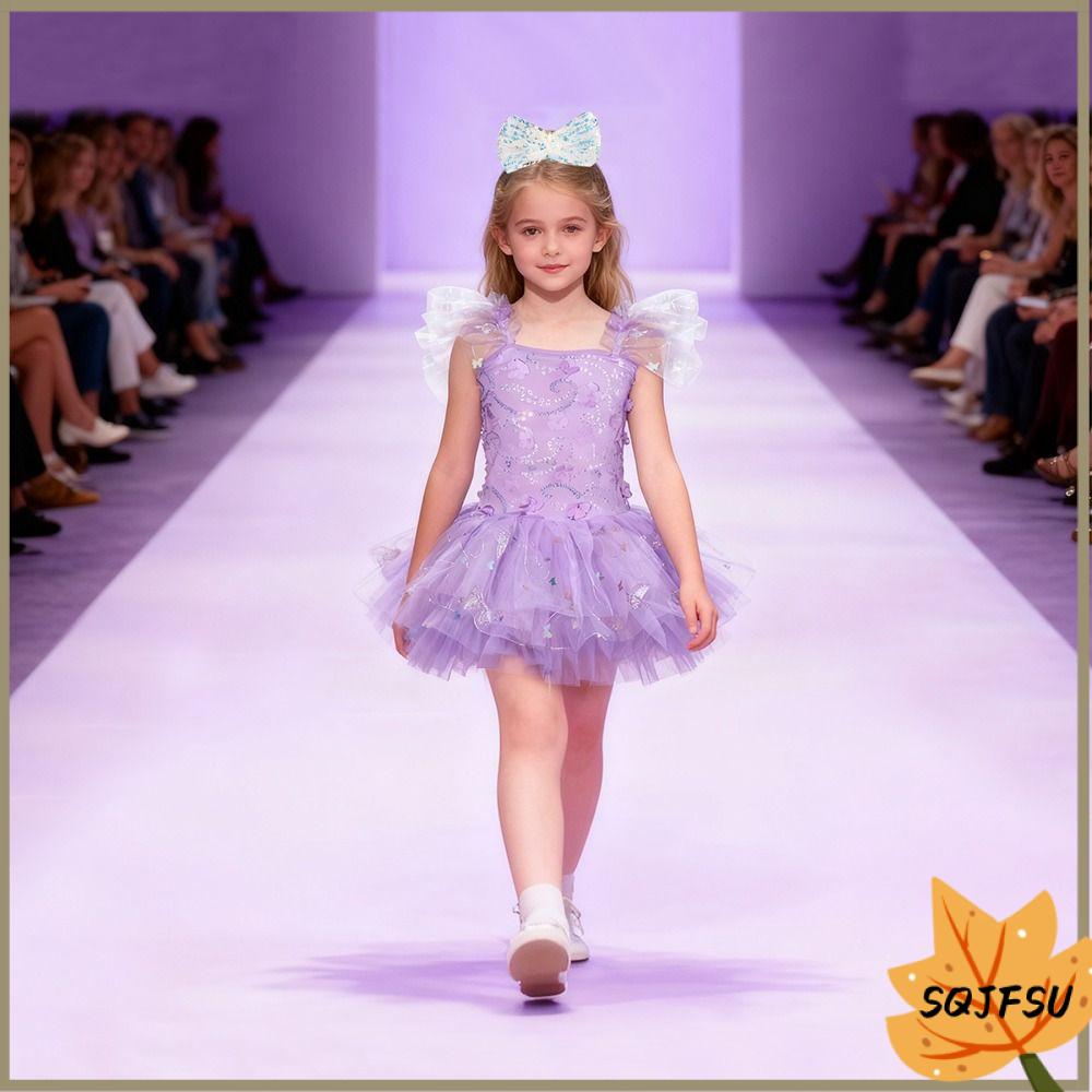 SQJFSU Đầm sequin Váy ballet cho trẻ em Hiện đại Hoa Váy tutu ballet Thời trang Phồng Váy công chúa Bé gái