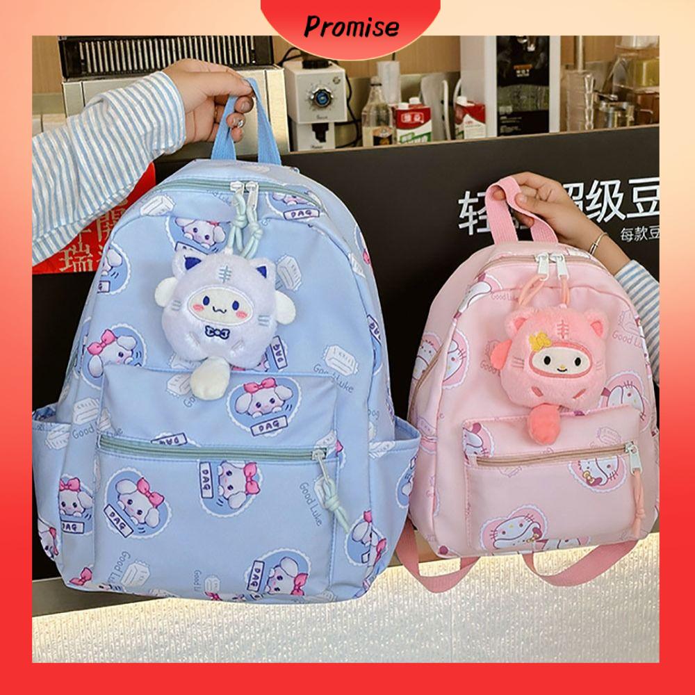 PROMISE Trở lại trường học Ba lô Sanrio Kulomi Sức chứa lớn Cặp sách Hello Kitty Trọng lượng nhẹ Chố