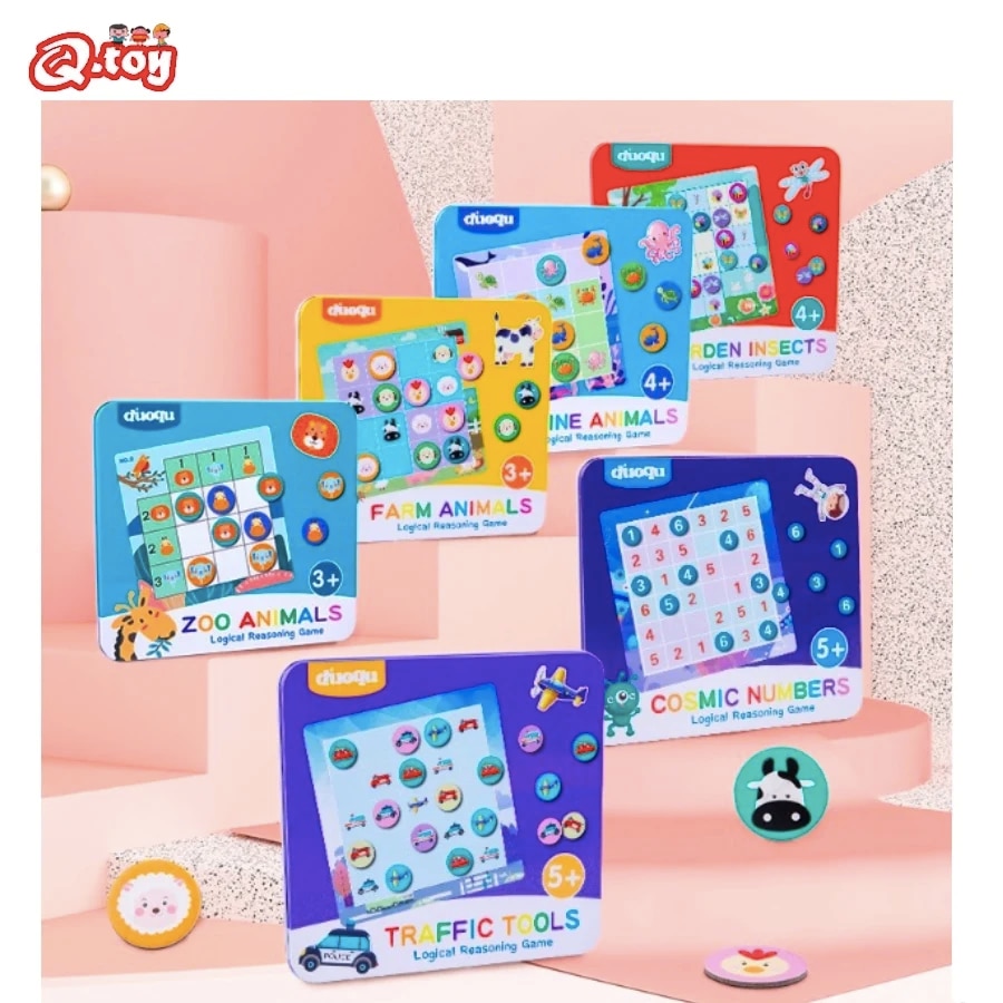 Trẻ Em Mới Từ Sudoku trò chơi trên bàn Hội Đồng Quản Trị Tương Tác đồ chơi câu đố giáo dục phong cách Montessori Logic động vật hoạt hình Nhận Thức