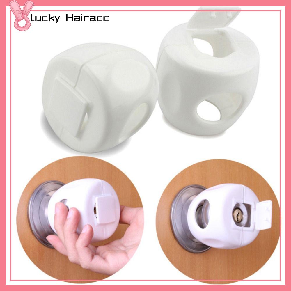 LUCKY HAIRACC PP Bọc núm cửa an toàn cho bé Trắng Chống trẻ em Núm cửa chống trẻ em Thiết thực Tái sử dụng Khóa Núm cửa