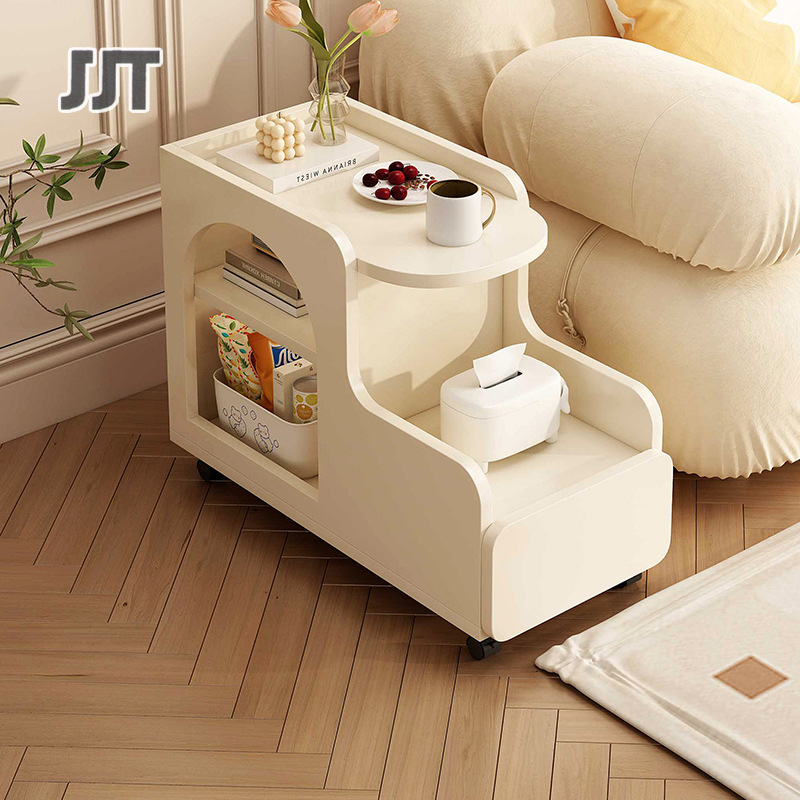 Cream-style sofa side table, side cabinet, small living room, household Internet celebrity trolley, movable creative small side table ราคา 2,169 บาท*ส่งฟรี