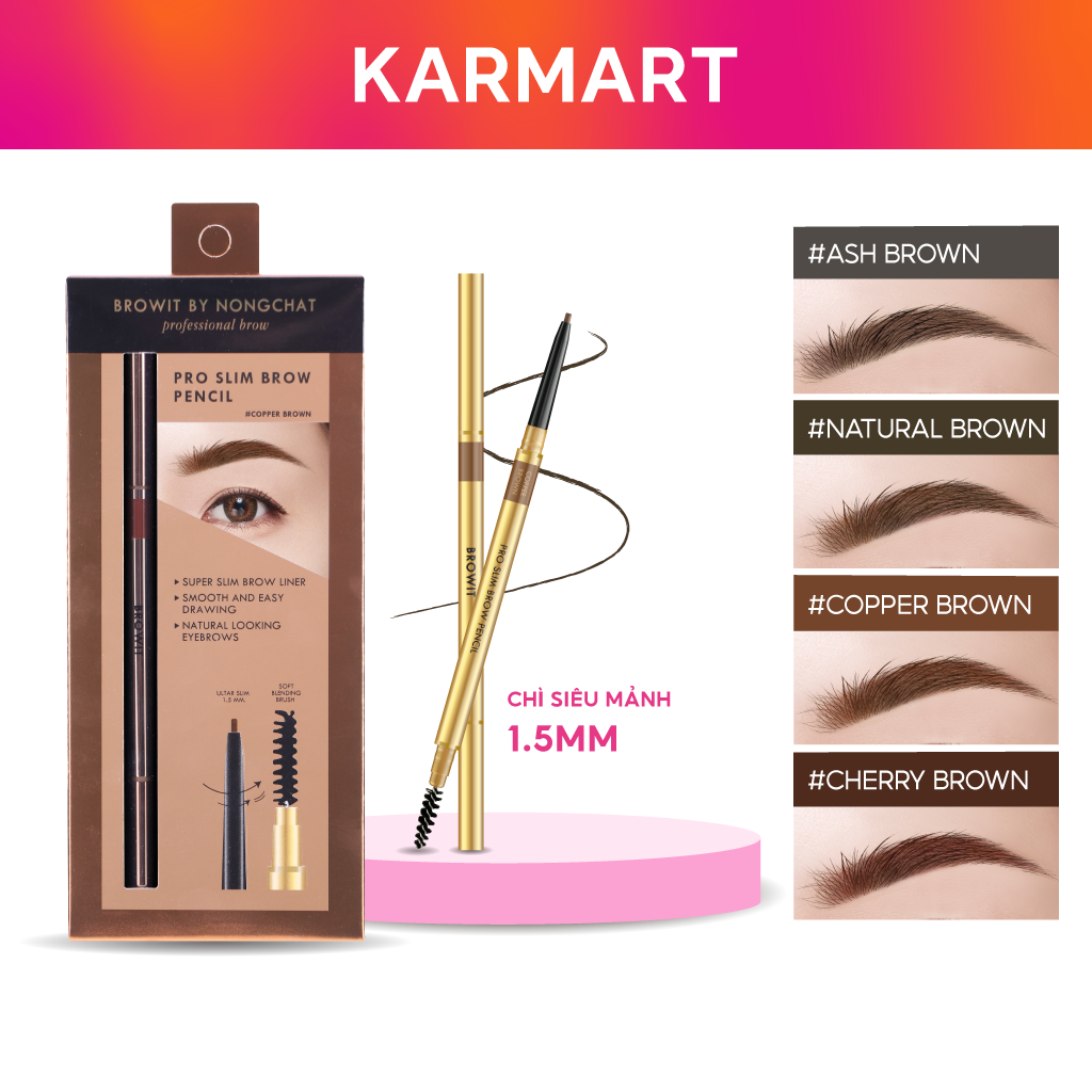 Chì kẻ mày siêu mảnh browit pro slim brow pencil 0.06g