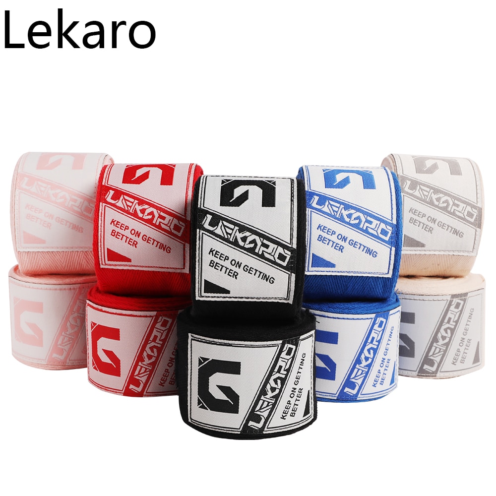 Lekaro 2 Cuộn 4M Đấm Bốc Căng Bông Ban Nhạc Sanda Muay Thái đai đeo cổ tay Võ Sĩ Quyền Anh Bọc Chiến Đấu Đào Tạo Băng Vòng đeo đồng hồ thể thao