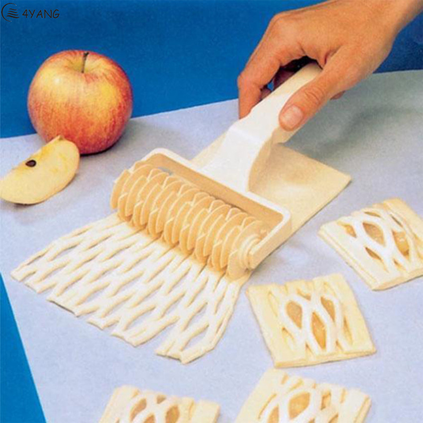 Lưới nhựa cắt thanh lăn bột cắt bánh pizza bánh pizza Con lăn lưới cắt dụng cụ làm bánh sáng tạo