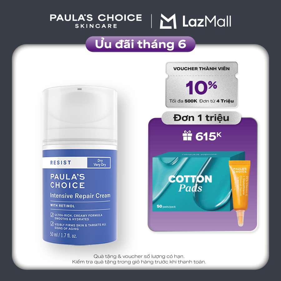Kem dưỡng ẩm siêu cao cấp ngừa thâm nám và nếp nhăn Paula’s Choice RESIST Intensive Repair Cream 50 ml 7810