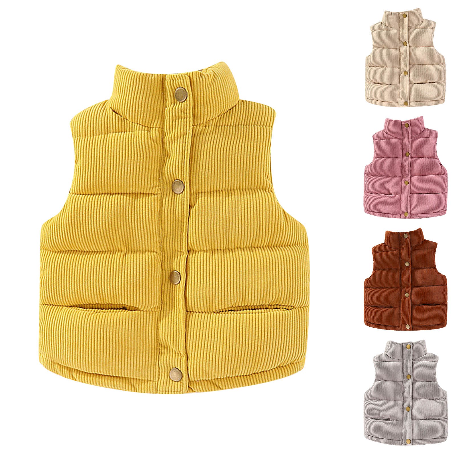 Toddler nam nữ áo trang phục ấm vải to sợi vest bé bên ngoài tháp vest áo khoác áo quần áo trẻ em bé trai áo khoác bong bóng trẻ em