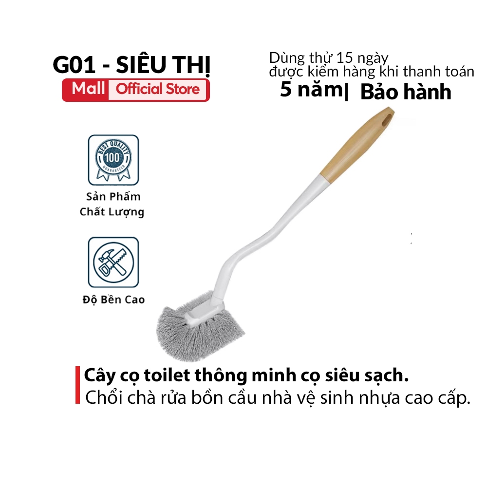 Bàn chải cọ toilet cán dài cây cọ toilet thông minh cọ siêu sạch chổi chà rửa bồn cầu nhà vệ sinh nhựa cao cấp