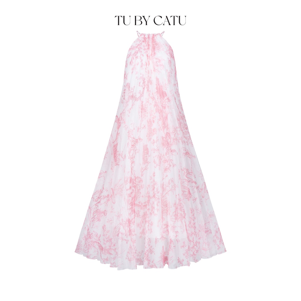 Tubycatu | đầm xếp ly floral pink dress