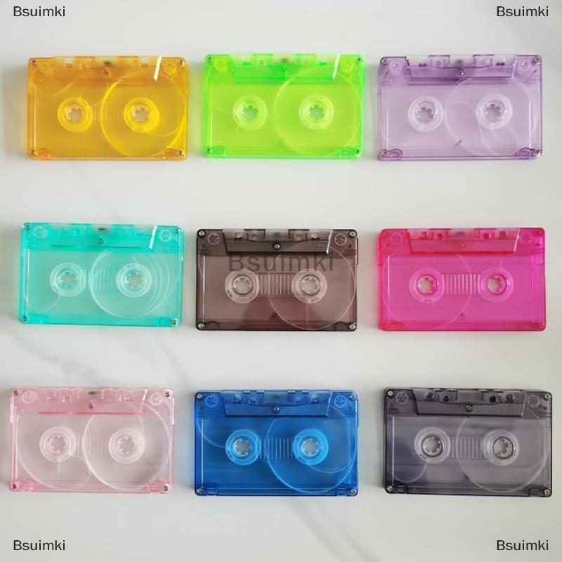 [COD] Bsuimki 1 cái hộp Băng Cassette hộp đựng trong suốt Hộp Băng trống ghi âm từ tính hộp chống bụi