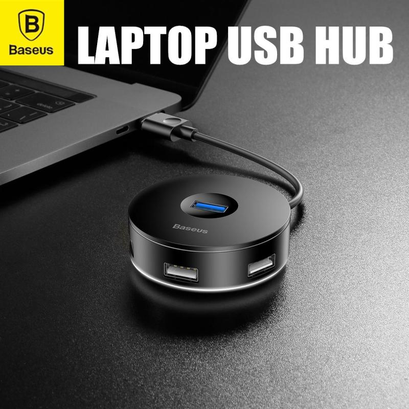 BASEUS Round Box Hub Adapter USB to USB3.0 X 1+USB2.0 X 3 Converter