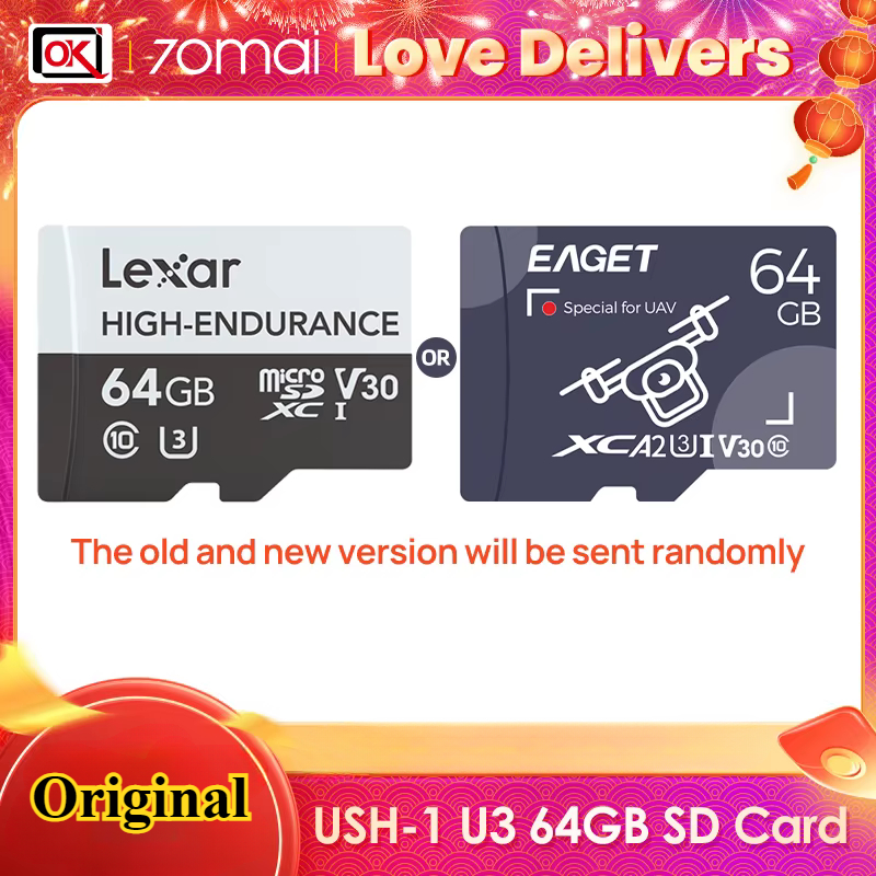 100% chính hãng + Dung tích lớn Lexar độ bền mùi cao 64GB Thẻ nhớ Micro SD USH-1 U3 Max 100 MB/giây
