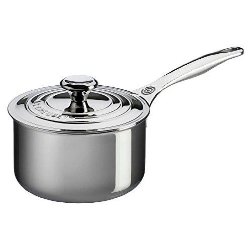 Le Creuset Tri-Ply Stainless Steel Saucepan with Lid, 2-Quart Singapore