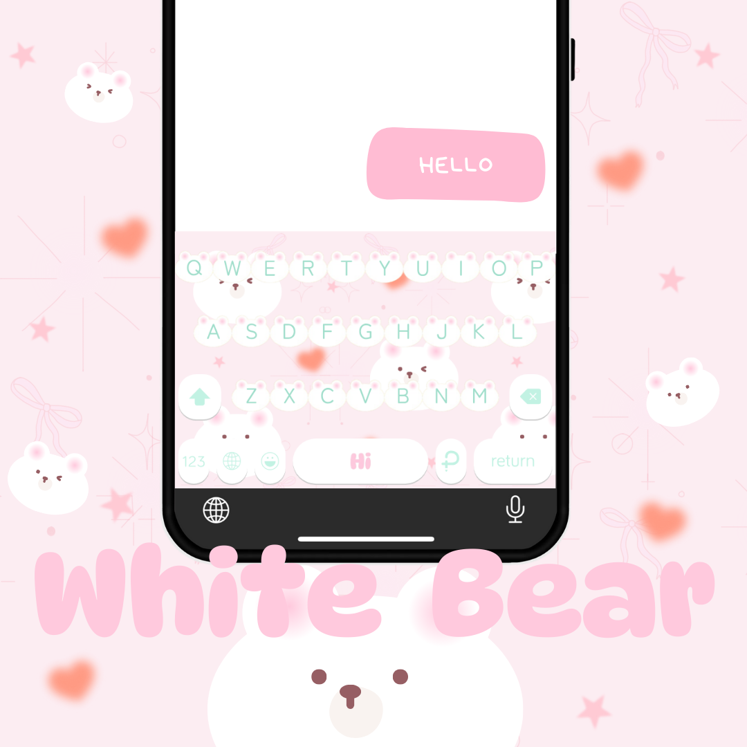 White Bear Keyboard Theme⎮(E-Voucher) for Pastel Keyboard App ราคา 69 บาท*ส่งฟรี