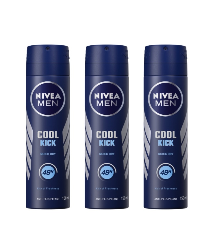 Buy (BUNDLE OF 3) NIVEA DEODORANT SPRAY COOL KICK (M) 150ML Singapore
