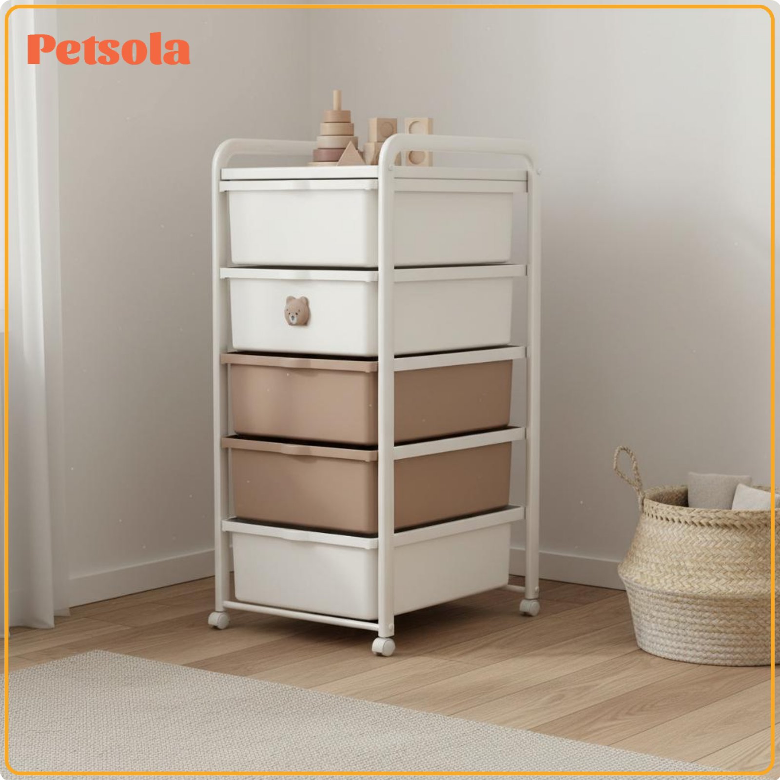 petsola Easy Organization Toy Storage Cabinet Child-Friendly Design Kids Toy Organizer Removable Bins Playroom Drawer Organizer Long-Lasting Construction for Toddlers, Babies ราคา 4,373 บาท*ส่งฟรี