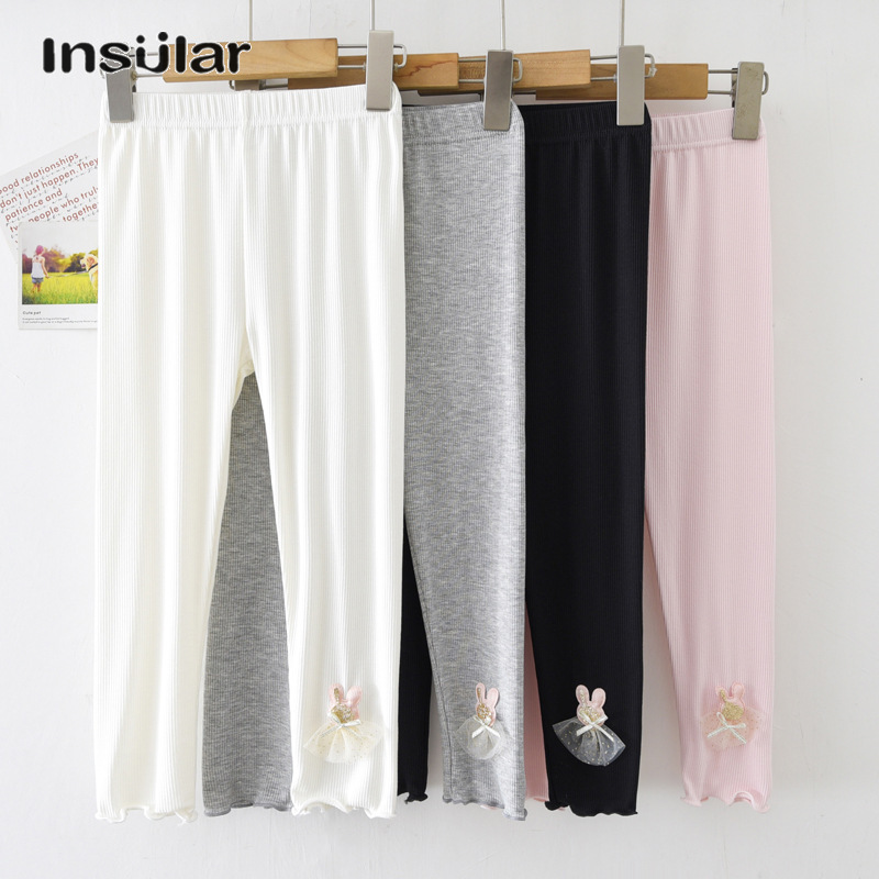YA ZHOU LONG Girls summer leggings, nine-point pants, outer wear, inner wear, children's pants, fungus hem summer thin baby girl pants ราคา  152 บาท*ส่งฟรี