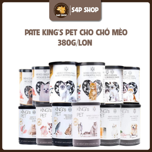 Pate King’s Pet Cho Chó Mèo Lon 380g Đủ Vị Thơm Ngon Không Chất Bảo Quản Bổ Sung Vitamin - S4P Petshop