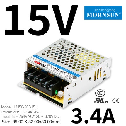 LM50-20B15 (50W 15V/3.4A) Nguồn tổ ông MORNSUN | AC 220V sang DC 5V/12V/15V/24V/36V/48V | LM50-20B Series 50W Cách Ly Ổn Áp | Hàng Chính Hãng