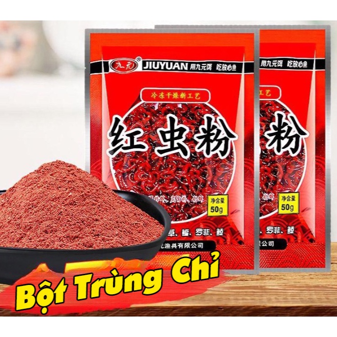 Bột trùng đỏ trộn mồi câu cá - chuyên câu chép và rô phi - đồ câu simano