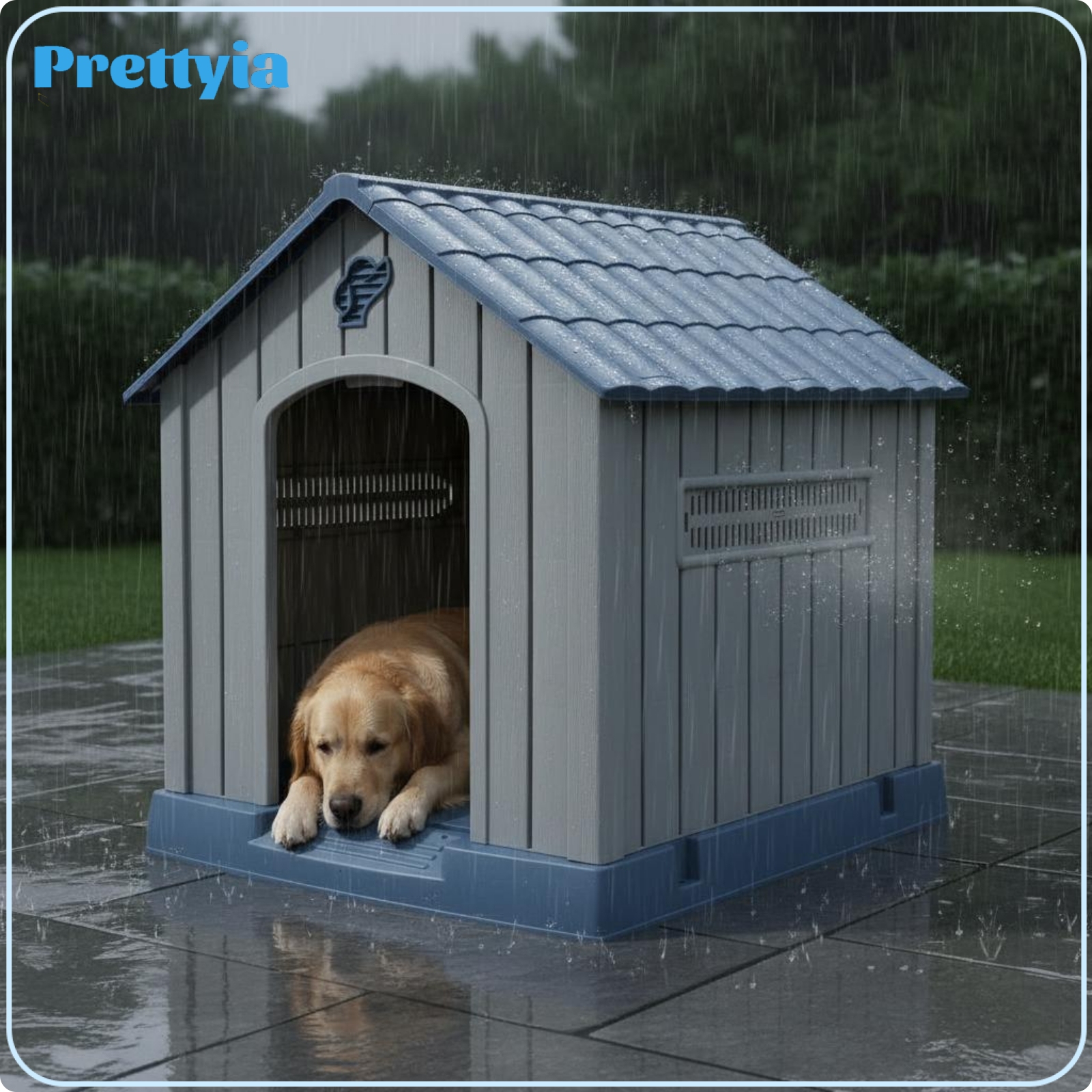 Prettyia Rainproof Large Dog House Warm Weatherproof Dog House Long-Lasting Sturdy ราคา 6,448 บาท*ส่งฟรี