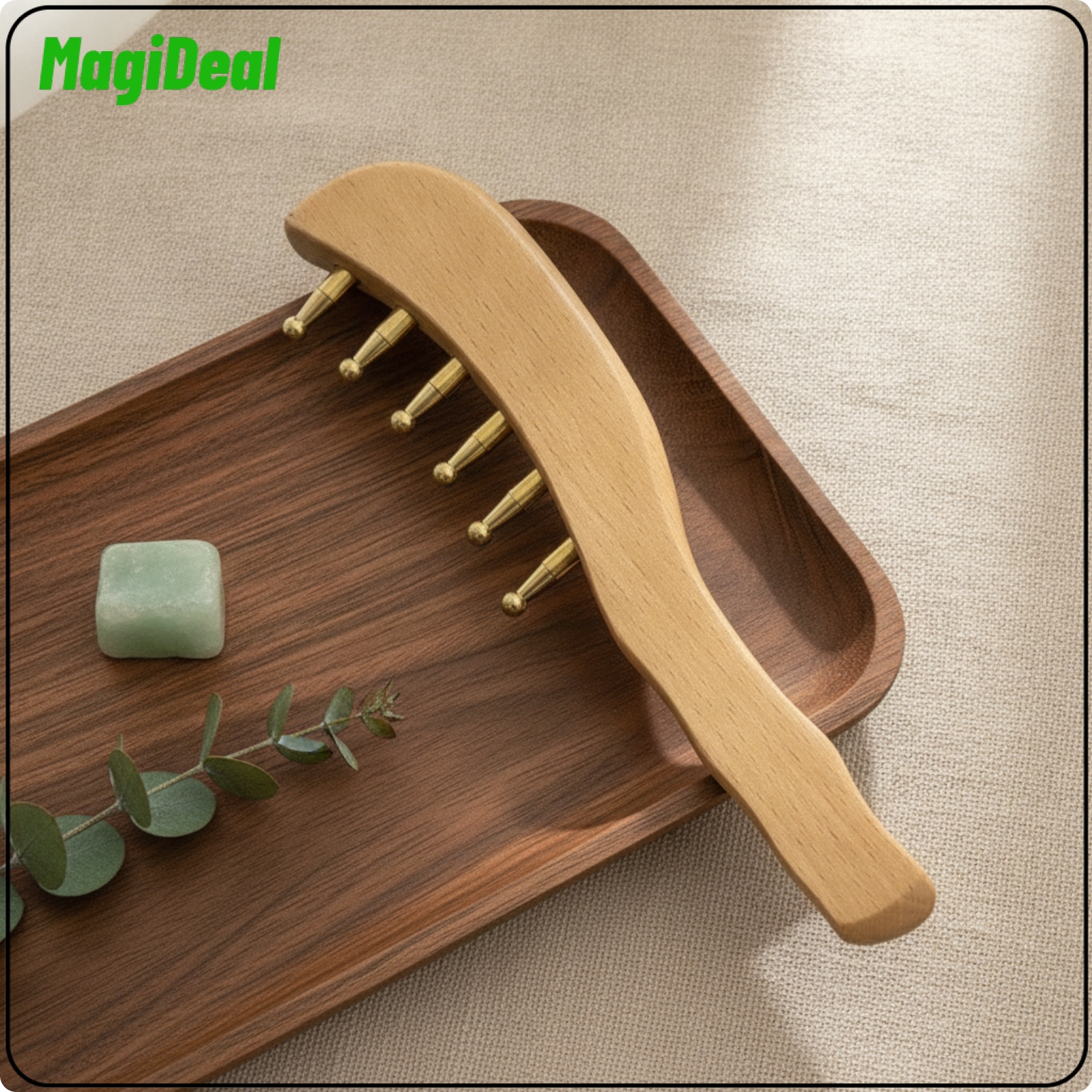 MagiDeal Portable Wooden Massage Comb with Brass Pins Compact Wooden Massage Comb Comfortable Tool Gentle for Travel ราคา 2,265 บาท*ส่งฟรี