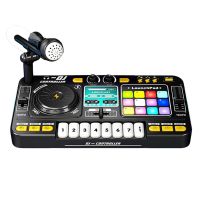 【Life and Movement】Kid DJ Mixer with Microphone Kids DJ Mixer Controller Electronic Piano Keyboard Bluetooth DJ Turntable Controller Musical Instrument Kid Gift Toy