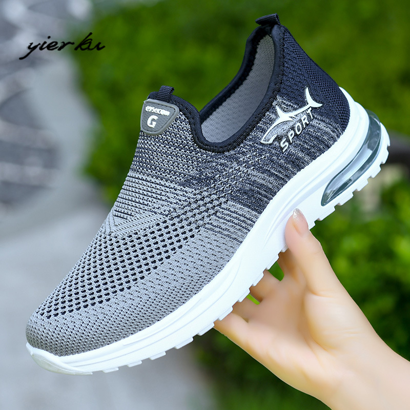 2023 Autumn New Fashion Casual Men's Shoes Cloth Shoes Sports Single Shoes Flying Weave Breathable Lightweight Soft Sole Shoes