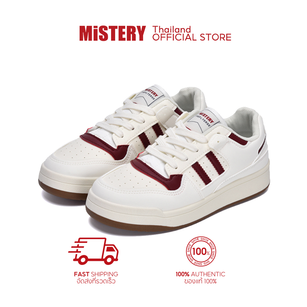 MISTERY รองเท้าผ้าใบหนัง รองเท้าส้นสูง รุ่น CLOUD RETRO ข้าวส้ม（MIS-1157） ราคา 459 บาท*ส่งฟรี