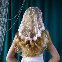 RISEDOT Elegant Lace Flower HeadCovering Ethnic Trendy HeadScarf Fashion Church Hair Veil For Female