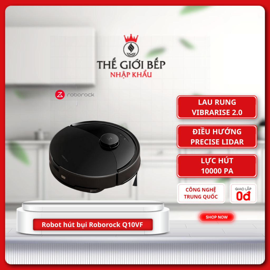 High-End Vacuum Cleaner Robot Roborock Q10Vf - Automatically Returns to Charging, Mopping & Vacuuming 2 in 1
