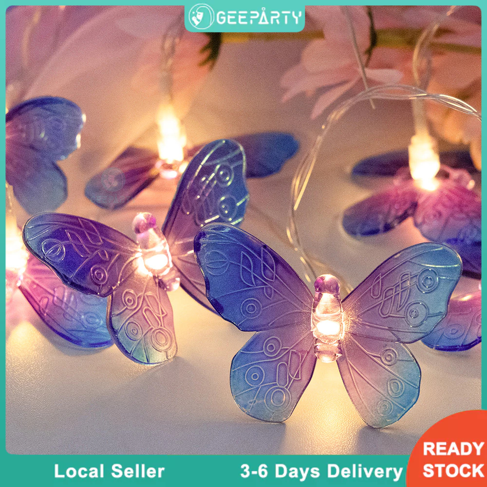 1.5M 10Led Butterfly Strip Lights Battery Operated Wedding Anniversary Birthday Party Decorations