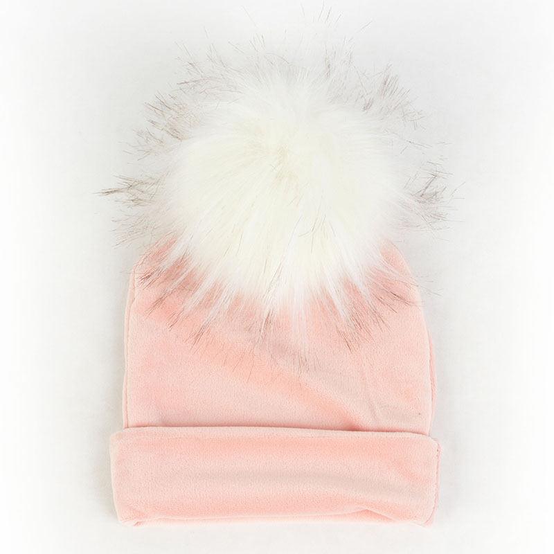 Nbhgy geebro mùa đông warme chế độ niedlichen bé mädchen jungen Samt Beanie hüte Ins solide Weichen diken flanell Babys Kinder giả pelz Pom Pom Túp lều mkjiu