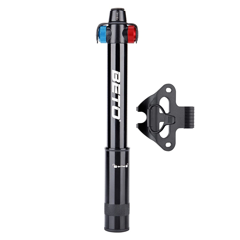 Mini Bike Pump with Pressure Gauge-Presta & Schrader Bike Tire Pump-120 PSI Portable Bicycle Air Pump for Road & Bike