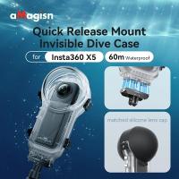 aMagisn Insta360 X5 Invisible Diving Case 60m Waterproof Protective Housing Shell for Underwater Vlog Shooting and Seamless 360 Footage PF16