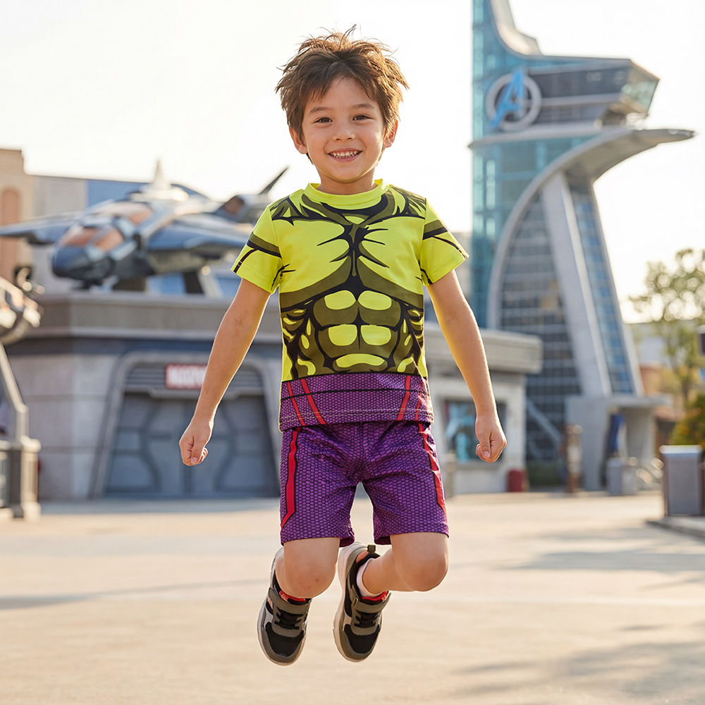 Baby Boy Clothes Set Cartoon Marvel Superhero Hulk Short Sleeve Outfits Cotton Toddler Kids Clothing Sets 1-7 Years