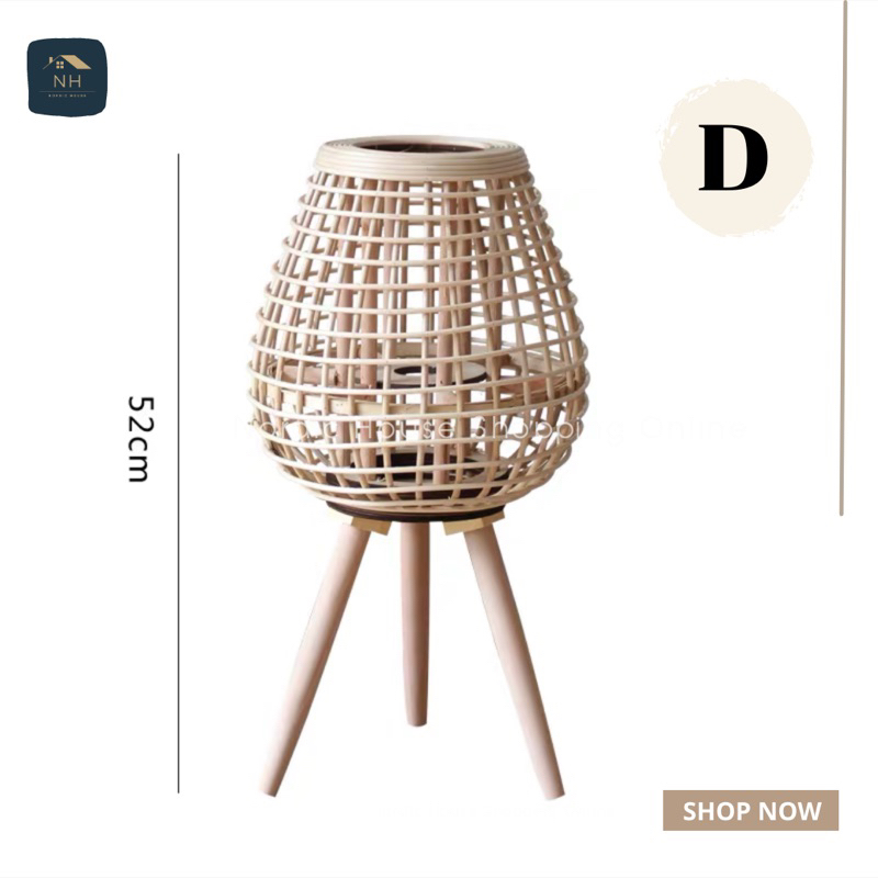 โคมไฟหวาย Nordic lighting แบบตั้งพื้น