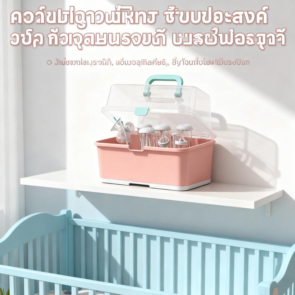 เก็บขวดนมอเนกประสงค์ ถาดถอดออกได้ ความจุขนาดใหญ่ มีฝาปิดป้องกันฝุ่น อุปกรณ์เก็บของ กล่องเก็บขวดนม กล่องเก็บของใช้เด็ก ราคา 236 บาท*ส่งฟรี