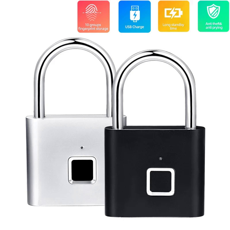 Thông minh Ổ khóa cửa khóa xách tay chống trộm vân tay khóa USB có thể sạc lại vân tay khóa ngăn kéo khóa