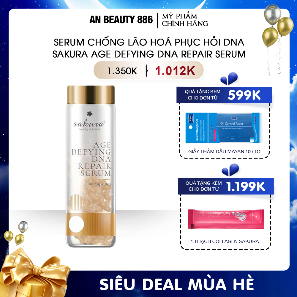 Serum dưỡng da chống lão hóa Sakura Age Defying DNA Repair Serum 40 viên