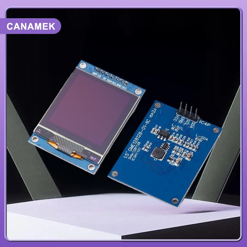 【CANAMEK】 1.5นิ้ว1.5 128x128โมดูลจอแสดงผล OLED 4PIN 7PIN SH1107ไดรเวอร์ IIC 4พินสีขาวสำหรับ Raspberry Pi สำหรับ STM32 ราคา 204 บาท*ส่งฟรี