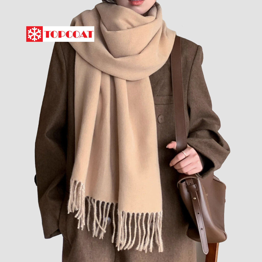 TOPCOAT ผ้าพันคอกันหนาว น้ำหนักเบา มีสี 2 ด้าน ใส่สวยใส่สบาย (1 ผืน) Freesize ราคา 490 บาท*ส่งฟรี