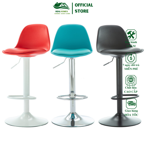 Ghế bar nhựa có đệm da HEALHOMES gb08