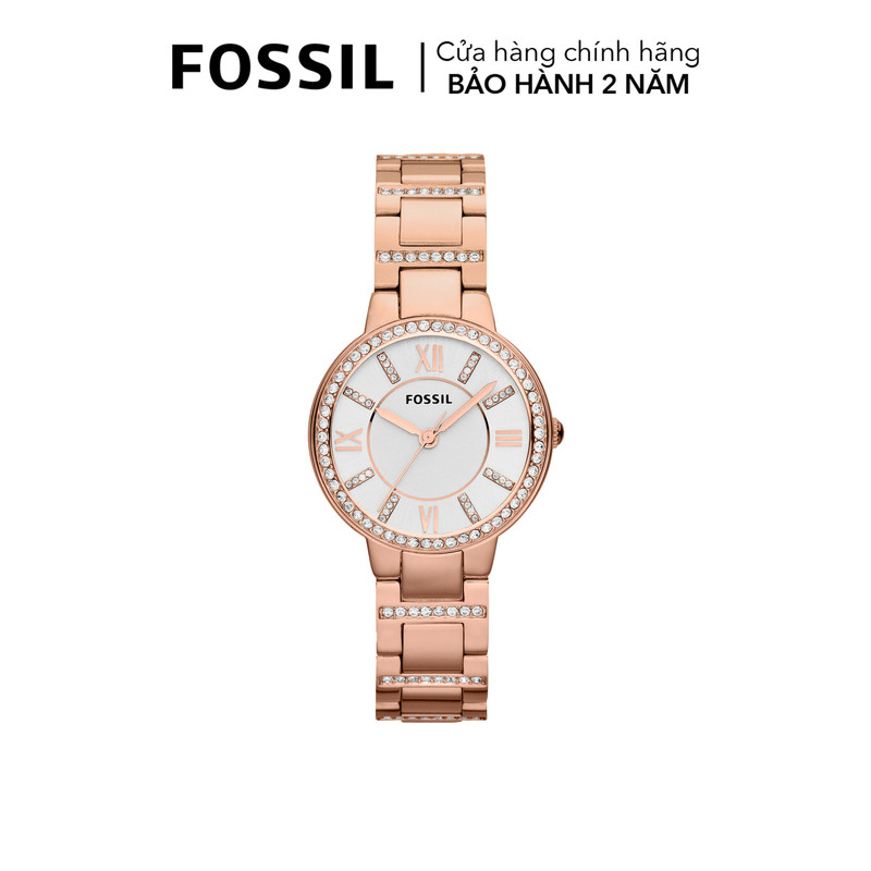 Đồng hồ nữ Fossil Virginia dây kim loại, mặt 30 MM, màu vàng hồng, ES3284
