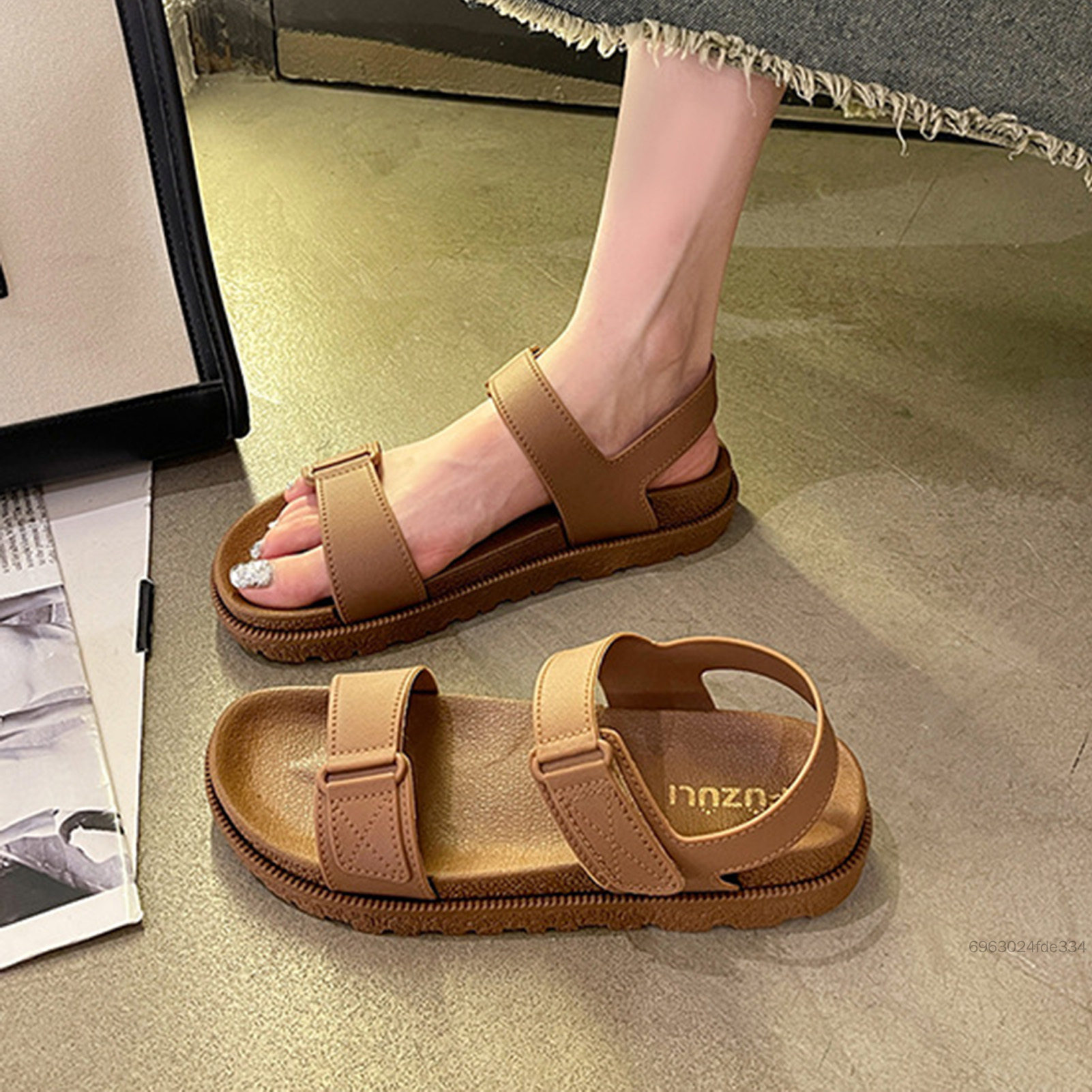 Nữ Mùa Hè Gai Dầu Sandal Chống Trơn Trượt Hở Mũi Dốc Gót Quà Giáng Sinh Sinh Nhật Năm Mới IIU-VN - 2